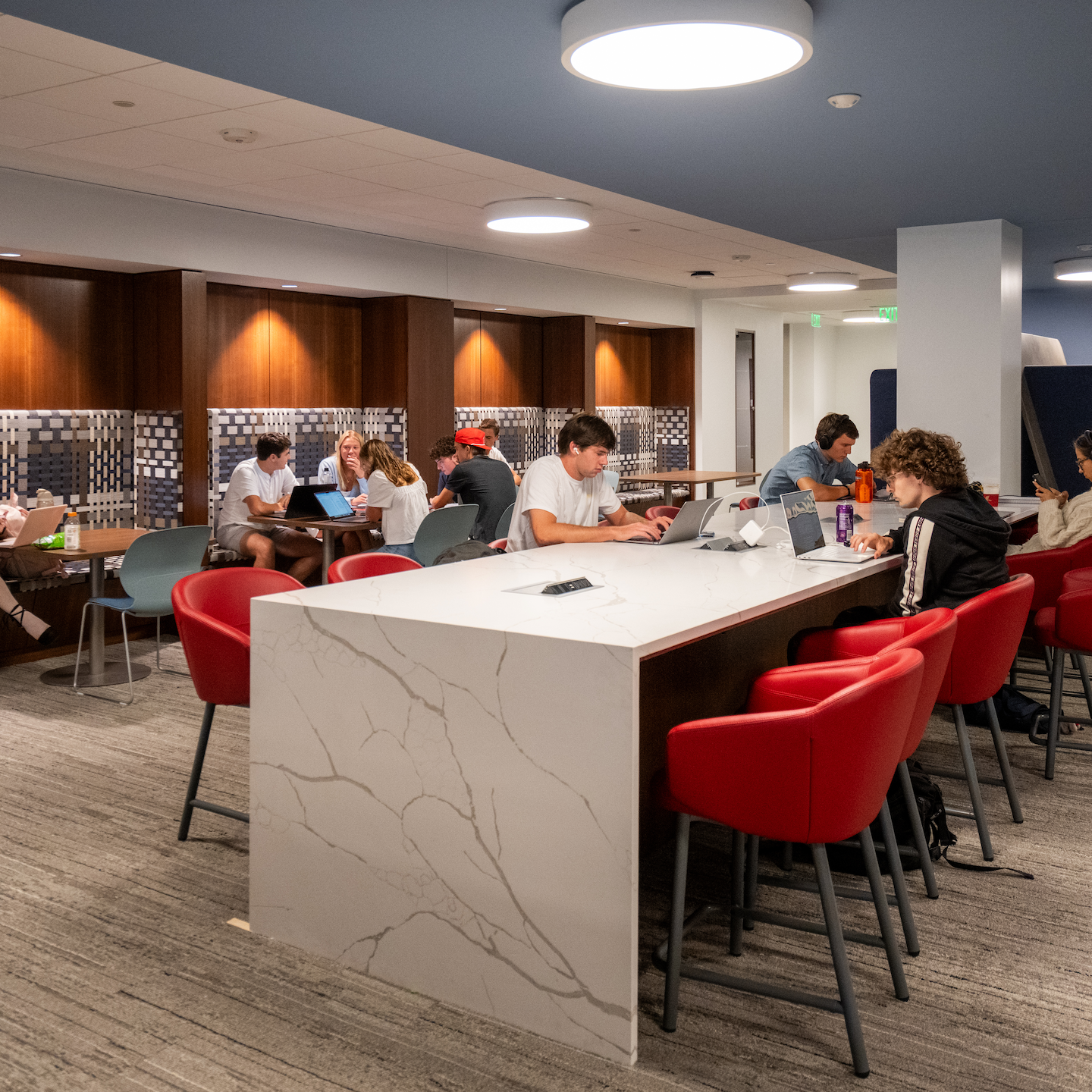 Photo of students studying on the new ground floor
