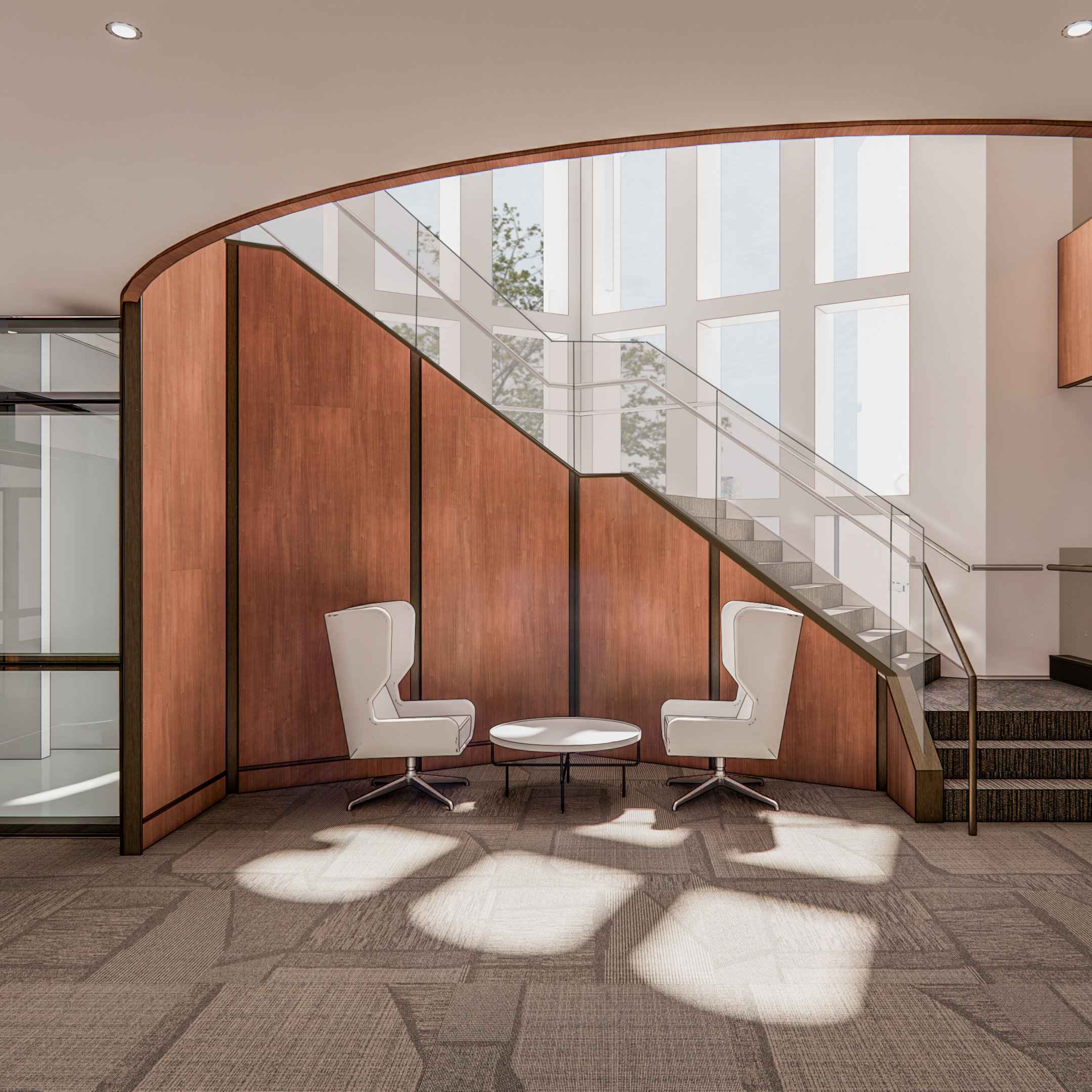 rendering of main library staircase